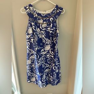 Lilly Pulitzer blue and White Sea shell dress